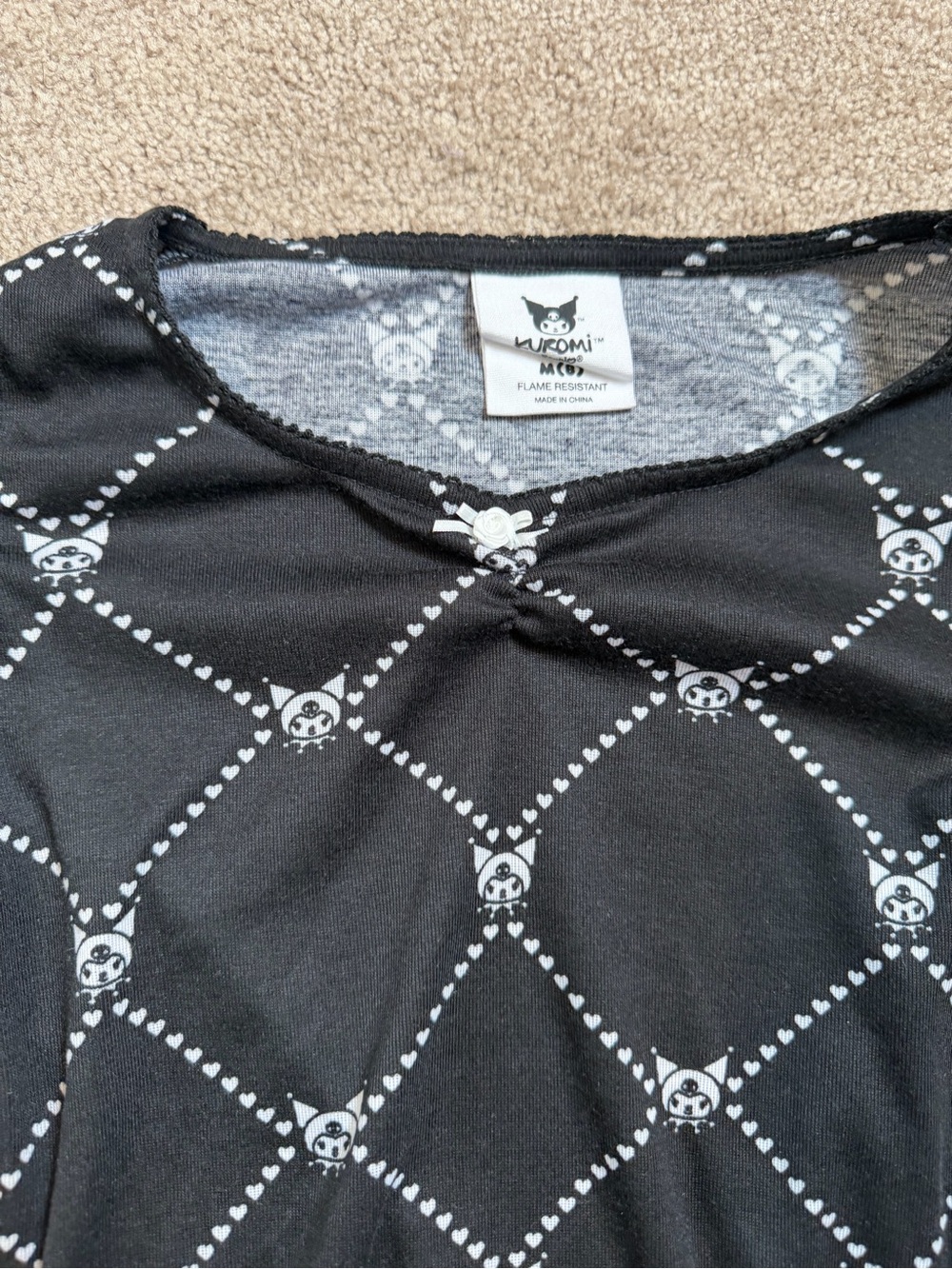 NWT Kids Sanrio Kuromi Pajama Set Size 8 Long Sleeve Top & Shorts - Picture 2 of 6